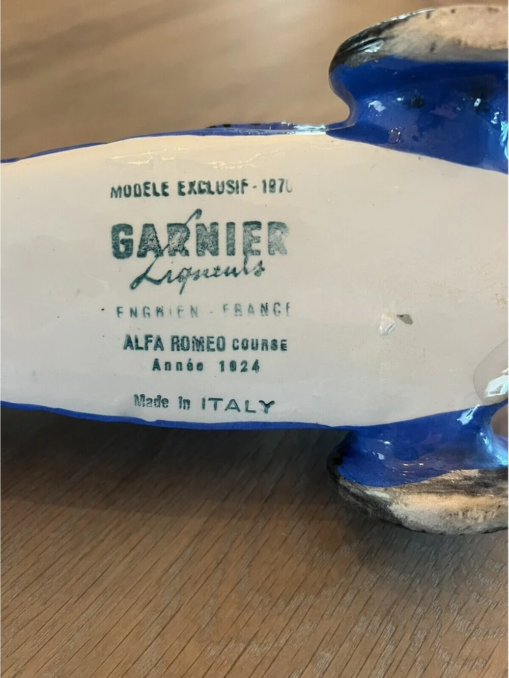 Garnier Liqueurs Decanter Alfa Romeo 1924 Modele Exclusif 1970 Made Italy EMPTY